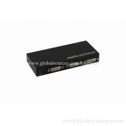 4-port DVI Splitter, Supports Highest Video Resolution 1,080p